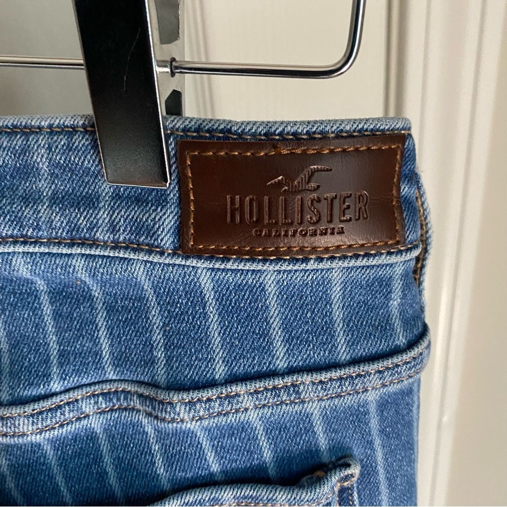 Hollister Womens Ultra‎ High Rise Medium Wash Striped Soft Stretch Jeans size 9L - Picture 5 of 7